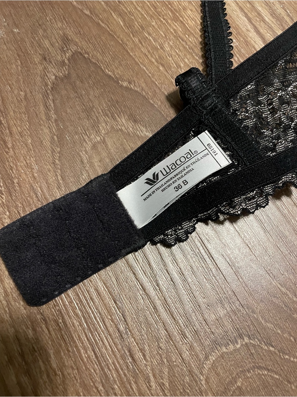 Wacoal lace Black and Cream Floral Bra 36B - Picture 5 of 5